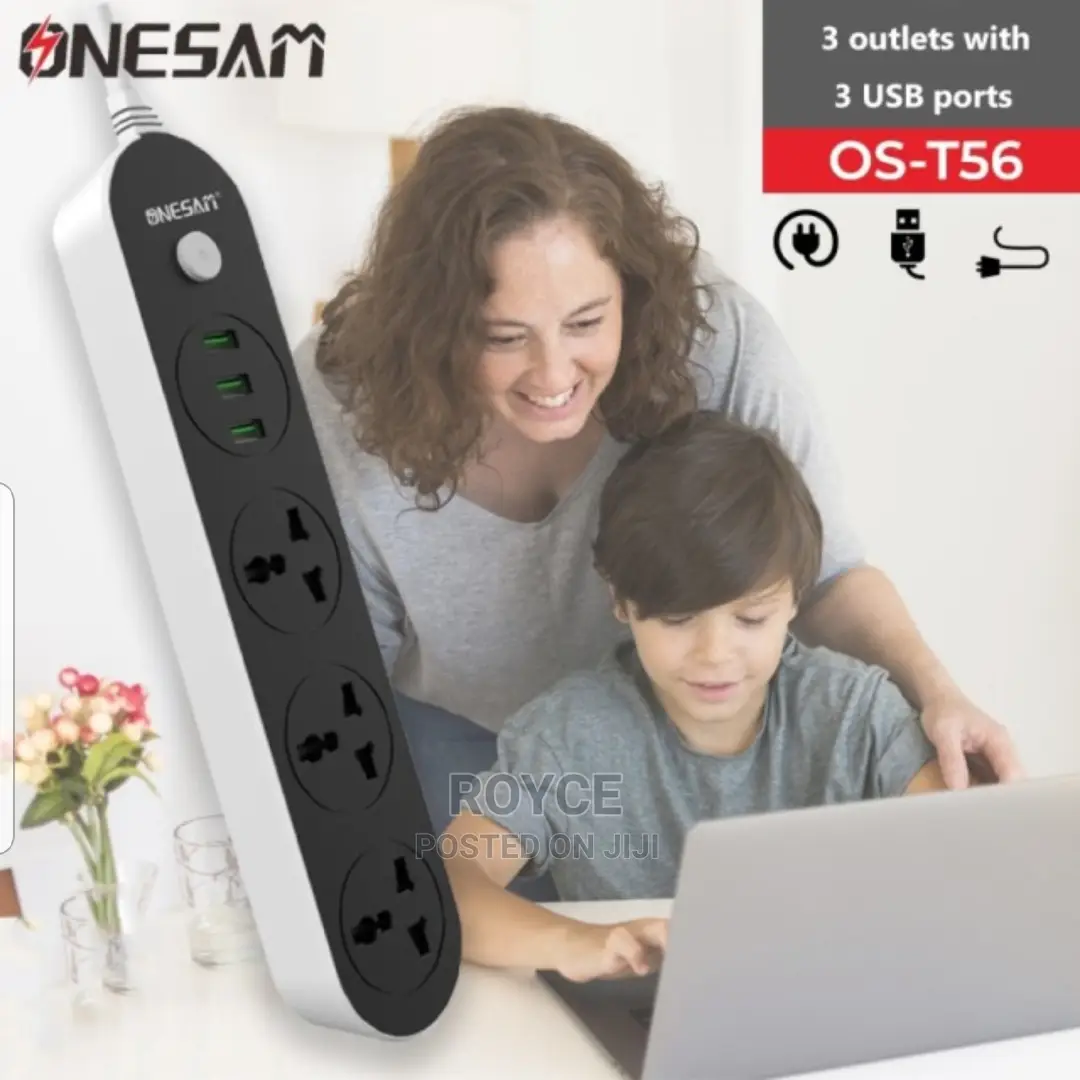 ONESAM 3 USB Ports With Auto-Id Identication 3 Power Socket