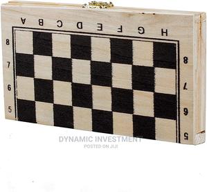 Foldable Wooden Chessboard Travel Chess Set With Lock - thumbnail 2