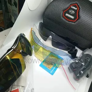 Black Polarised Sports Sunglasses 5 Interchangeable Lens