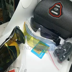 Black Polarised Sports Sunglasses 5 Interchangeable Lens
