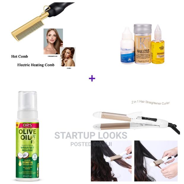 2 in 1 Flat Iron Hair Straightener Set - main view