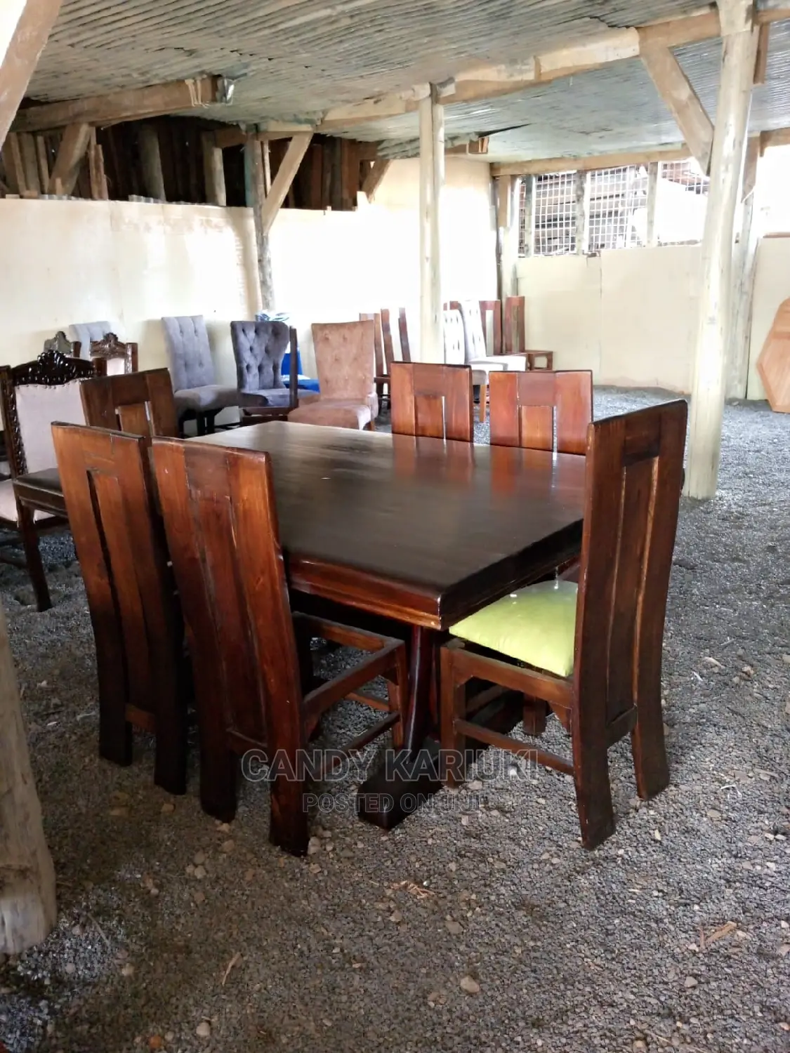 Spacious 6 Seater Wooden Dining Table Set