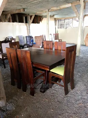 Spacious 6 Seater Wooden Dining Table Set