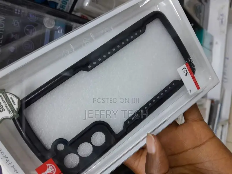 Black Hybrid Clear Case Cover for Samsung Galaxy S21