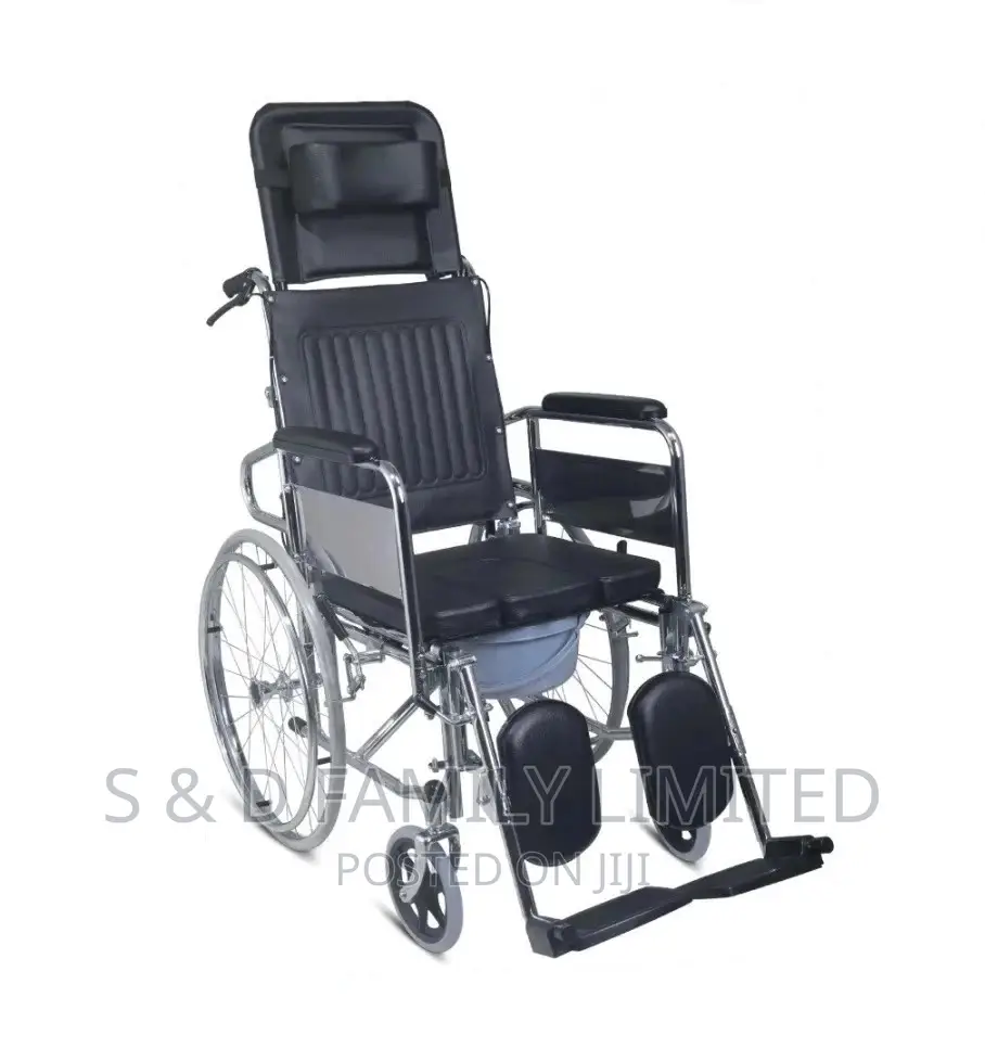 High Back Foldable Chair Commode Toilet Wheel Chair