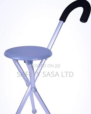Portable Elderly Crutches Chair With Stool Walking Stick - main view