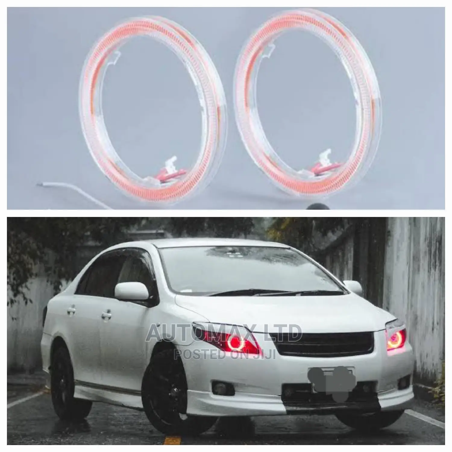 Bright Red Angel Eye LED Rings. For Toyota,Nissan,Subaru,Vw