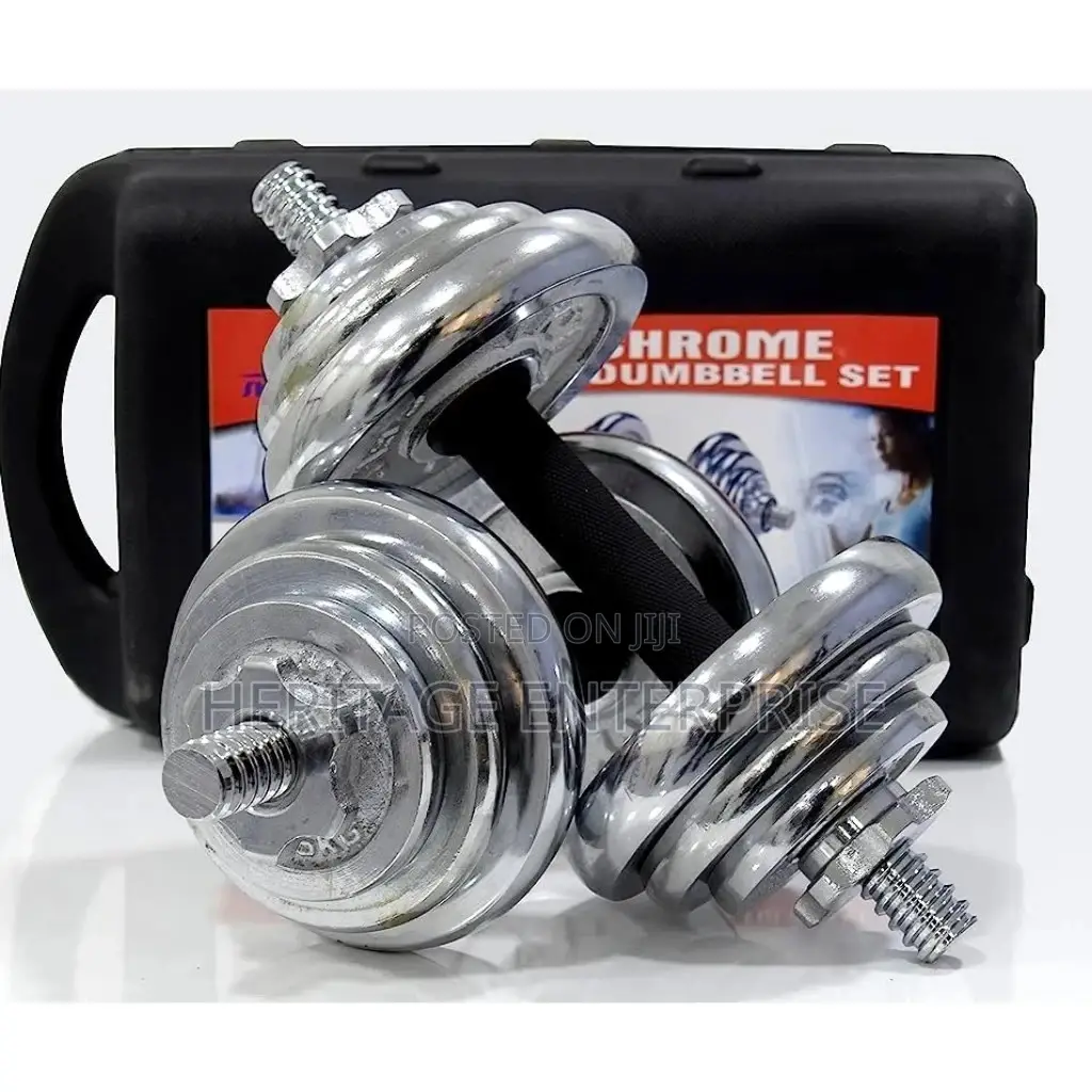 Weights Chrome 15kgs DUMBELLS SET a Handle