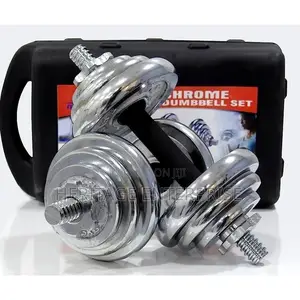Weights Chrome 15kgs DUMBELLS SET a Handle
