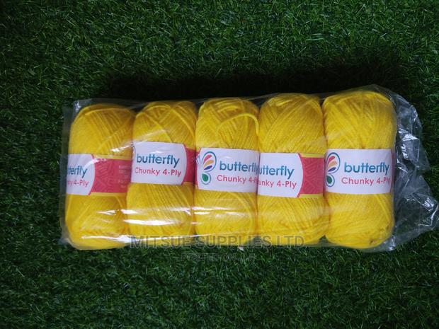 Butterfly Chunky 4ply Yellow Yarn Packet Of 5 Rolls Code 115 - thumbnail 3