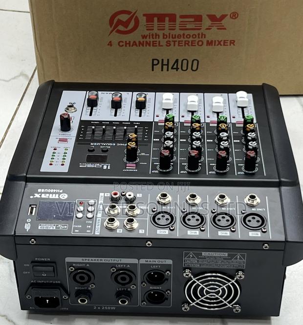 Max 4 Channel Powered Mixer Console Bluetooth, SD, MMC, USB - main view