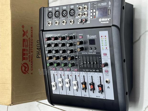 Max 4 Channel Powered Mixer Console Bluetooth, SD, MMC, USB - thumbnail 3