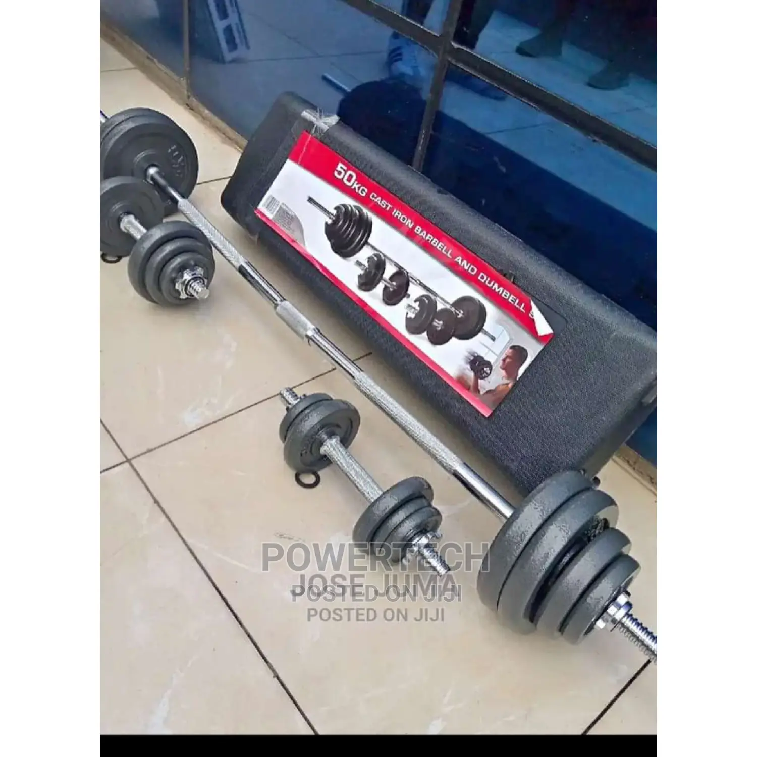 50kg Dumbells With Barbell