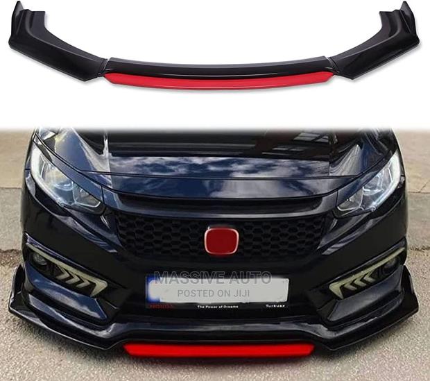 Black Red Front Bumper Lip - main view