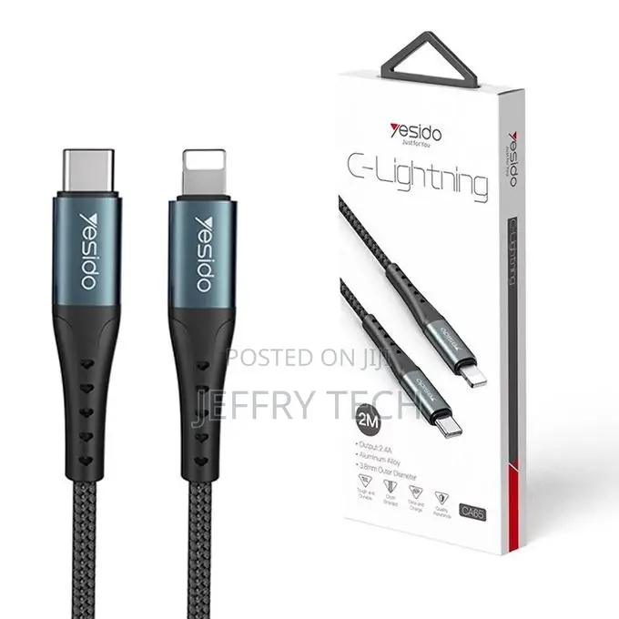Yesido Fast Charger Cable (C-Tybe to Lightning Connector) 2M