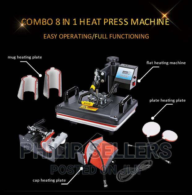 8in1 Combo Heat Press Machine Magic Cup T-shirt Mug Cap Plate T-shirt