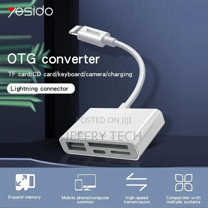 Yesido 4 in 1 OTG Cable With USB Charging Port Male to Femal