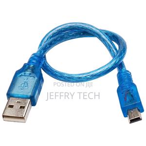 Blue Short USB 2.0 a Male to Mini 5pin B Male Data Charging - thumbnail 2