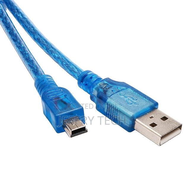 Blue Short USB 2.0 a Male to Mini 5pin B Male Data Charging - thumbnail 3