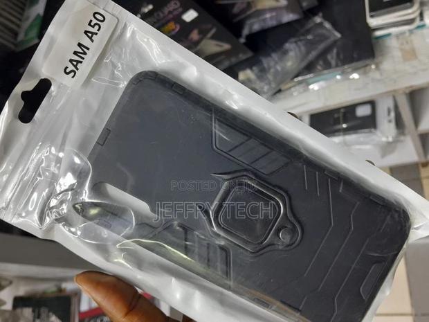 Case With Magnetic Ring Stand for Samsung Galaxy A50 - Black