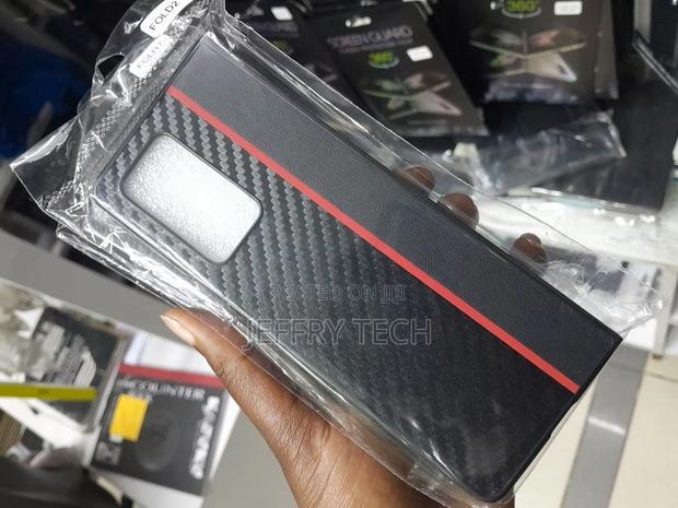 Case for Samsung Galaxy Z Fold 2 5G W21 Case PU Carbon - thumbnail 3