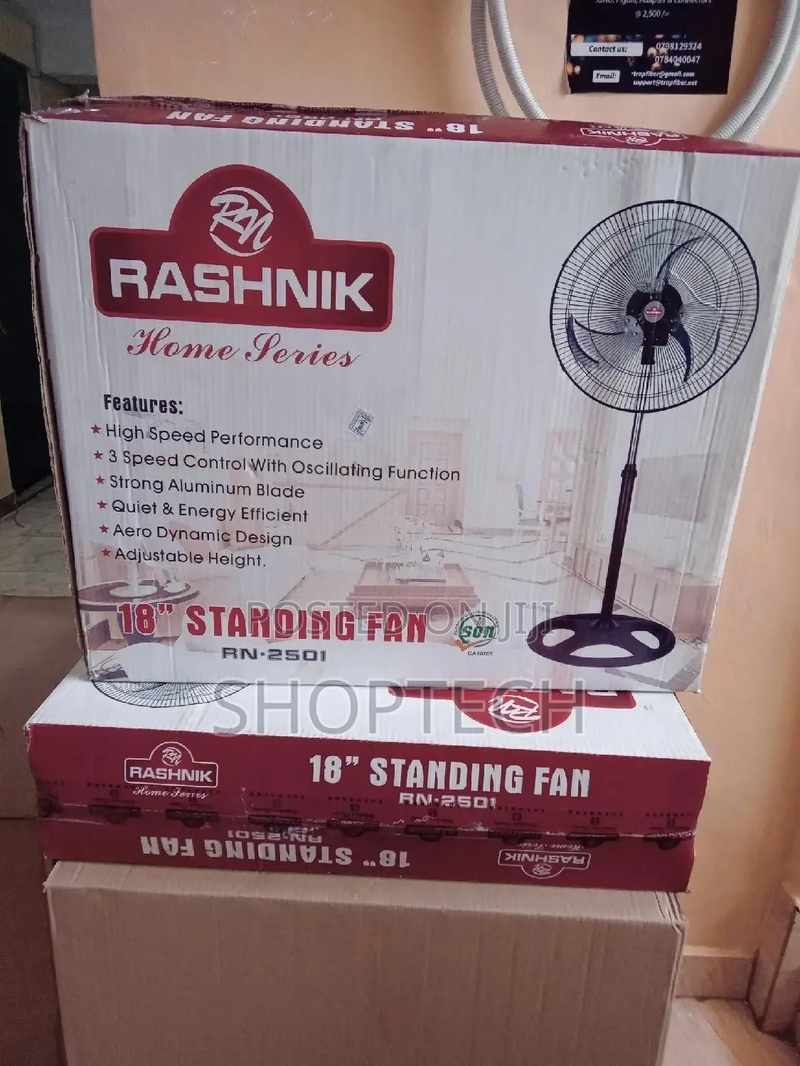 Rashnik Quality Free Standing Fan With Steel Blade 18 Inch