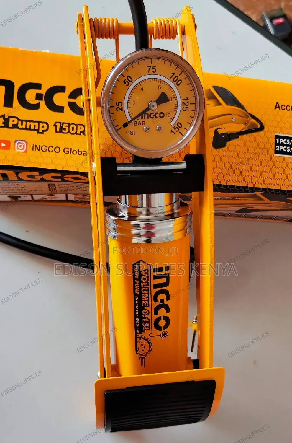 Ingco Foot Pump 150psi- Air Mattress, Tyres, Inflatable Pool