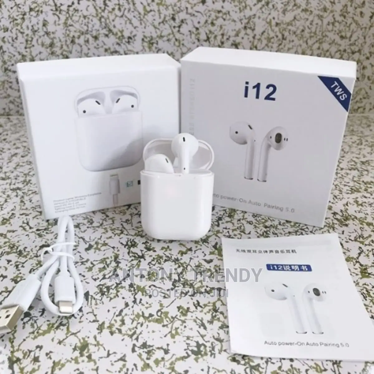 I12 TWS Smart Bluetooth Wireless Earbuds 5.0