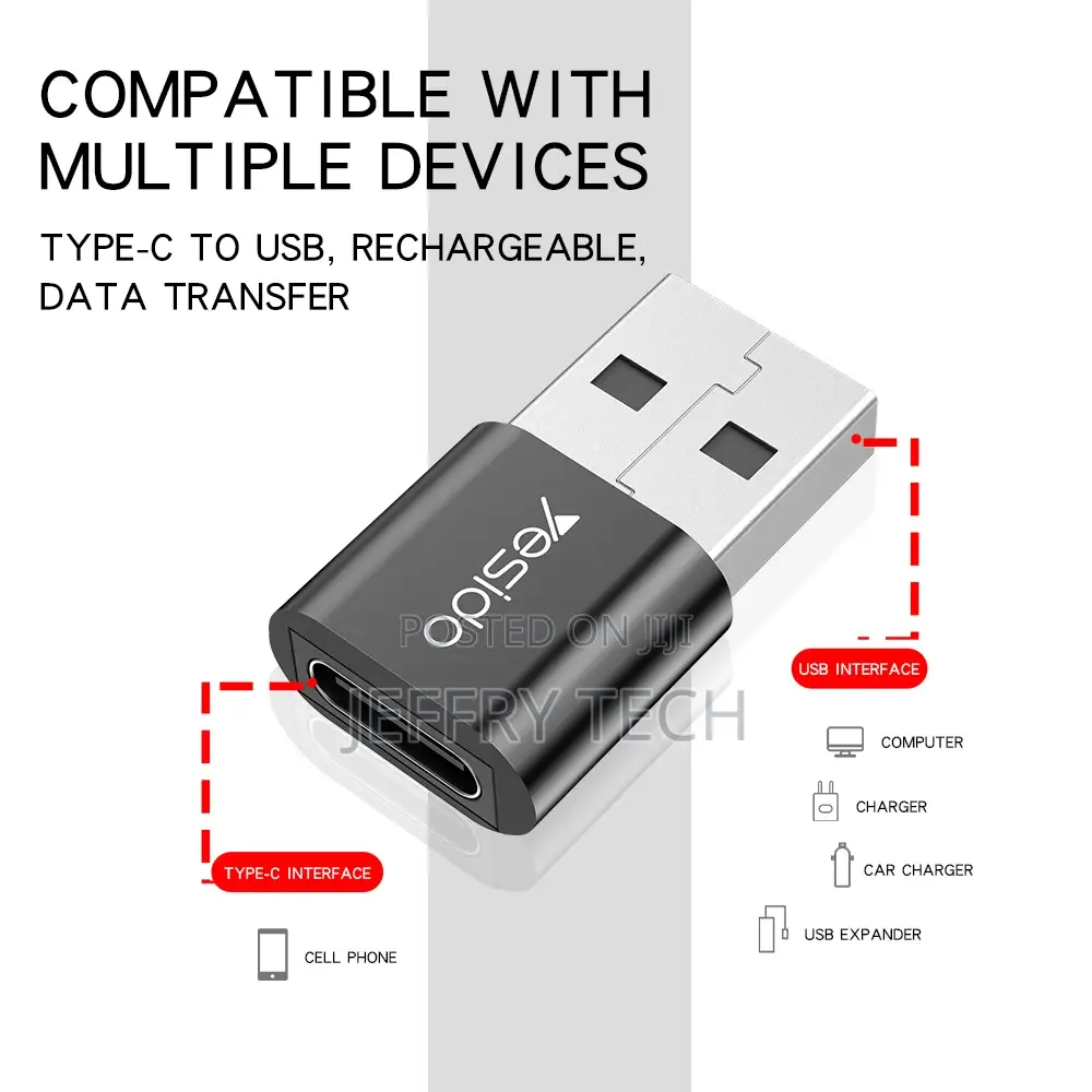 Yesido USB to Type-C OTG Adapter USB USB-C Male to USB Type-
