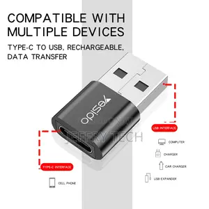 Yesido USB to Type-C OTG Adapter USB USB-C Male to USB Type-