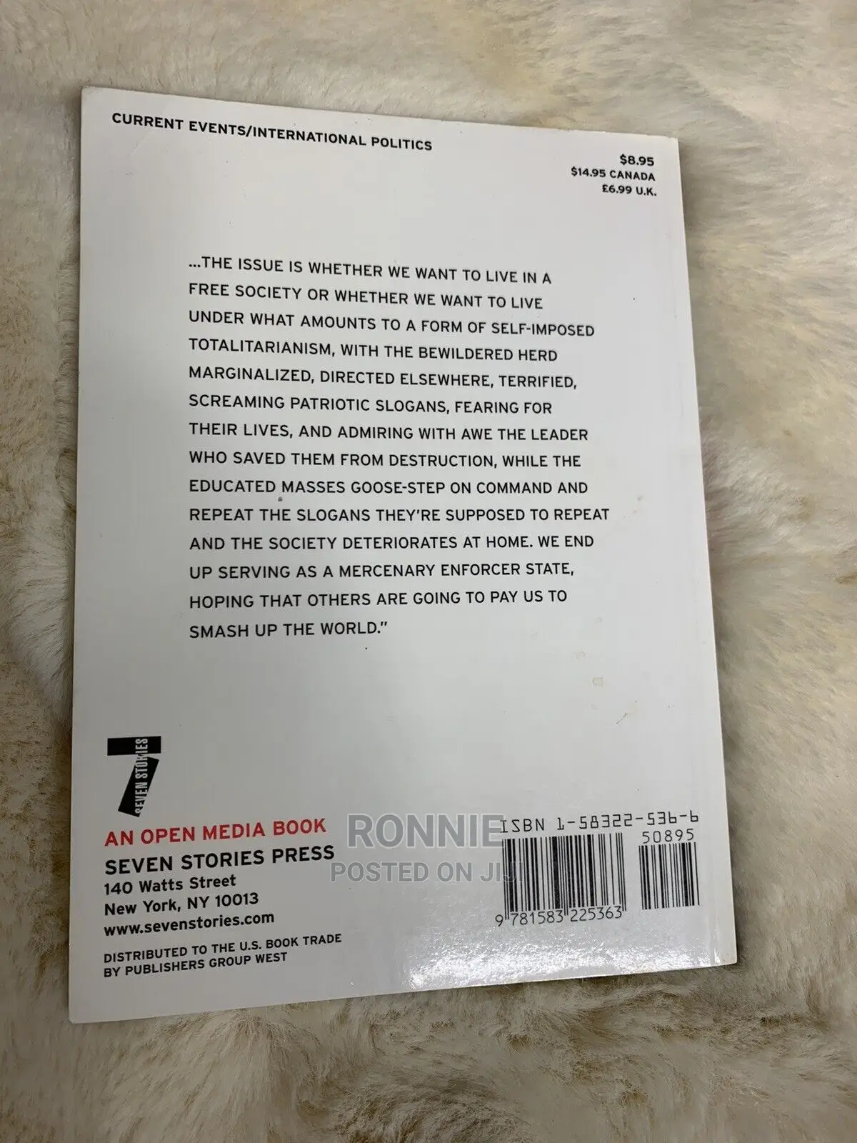 Media Control Book by Noam Chomsky