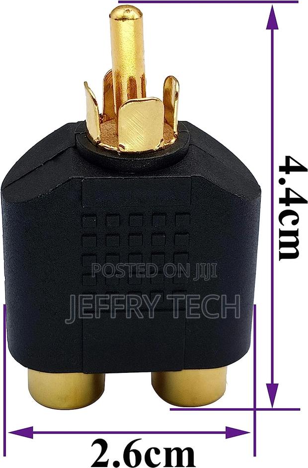 RCA Y Splitter Adapter,Gold-Plated1rca Male to 2 RCA Female
