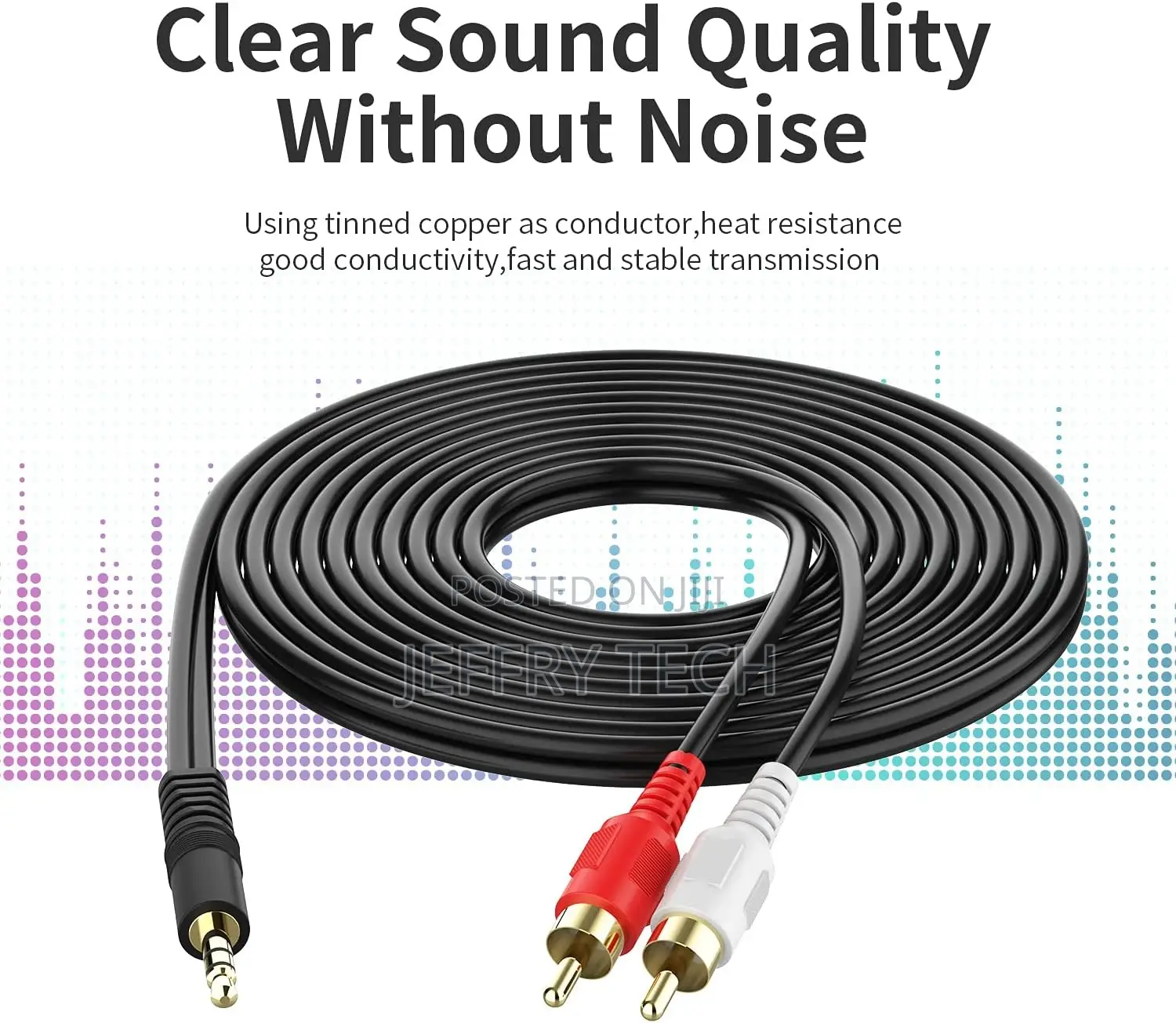3.5mm to RCA Cable 5m, Abireiv 3.5mm TRS Male to 2RCA Male