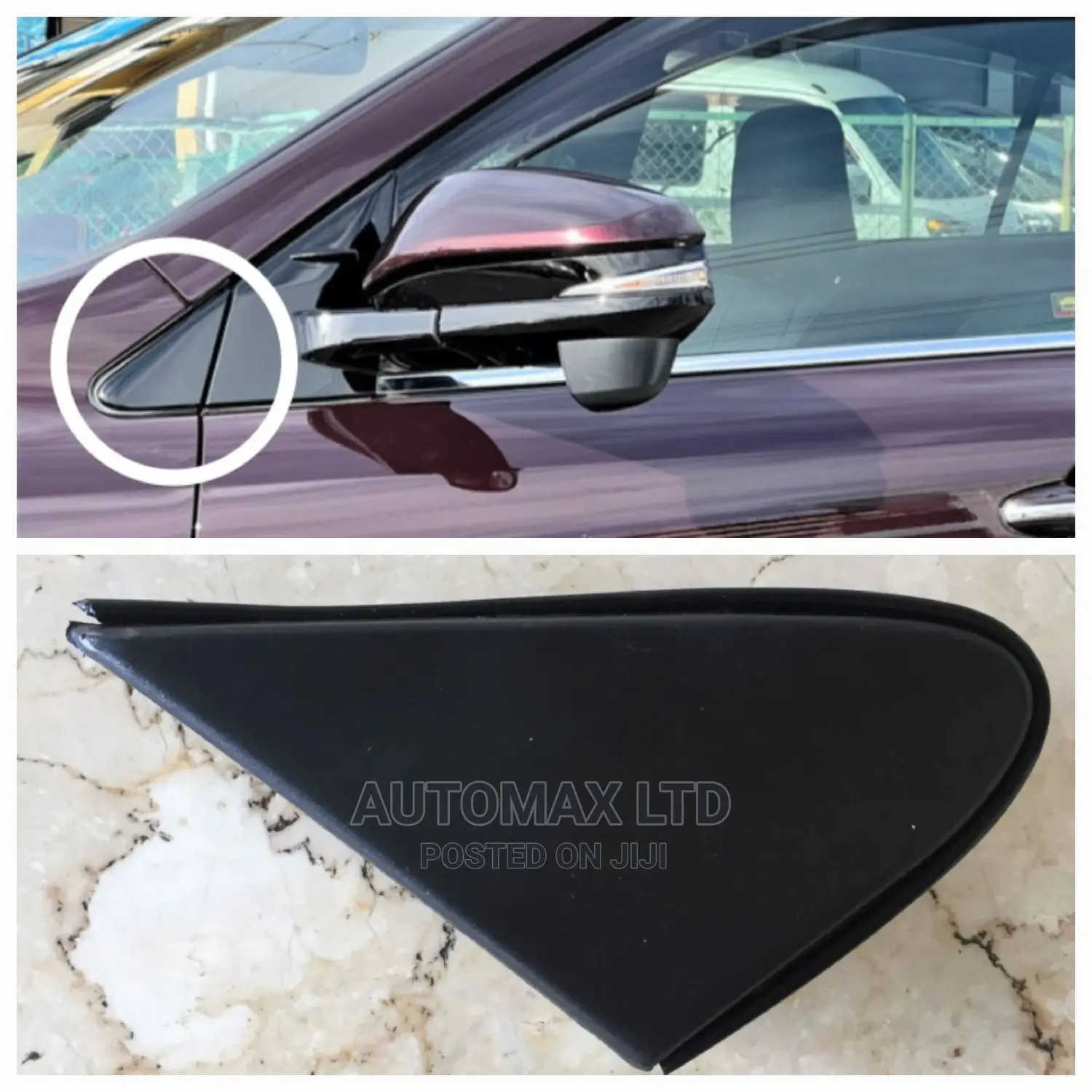 Side Mirror Triangle Trim Cover. For Toyota Harrier, Yr2017+