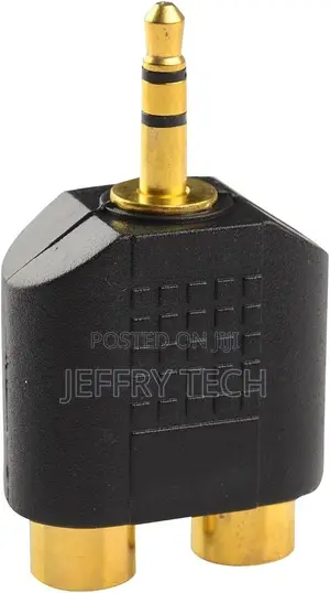 Gold Plated 3.5mm Stereo to 2-Rca Male to Female Adapter,Aud