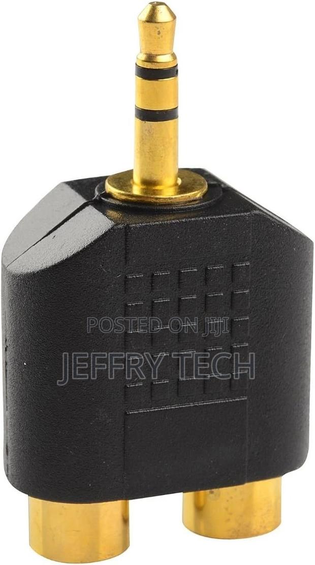 Gold Plated 3.5mm Stereo to 2-Rca Male to Female Adapter,Aud