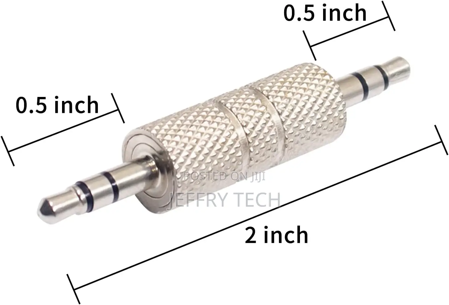 3.5mm Male to Male Audio Adapter, Metal Silver 3 Pole 3.5mm
