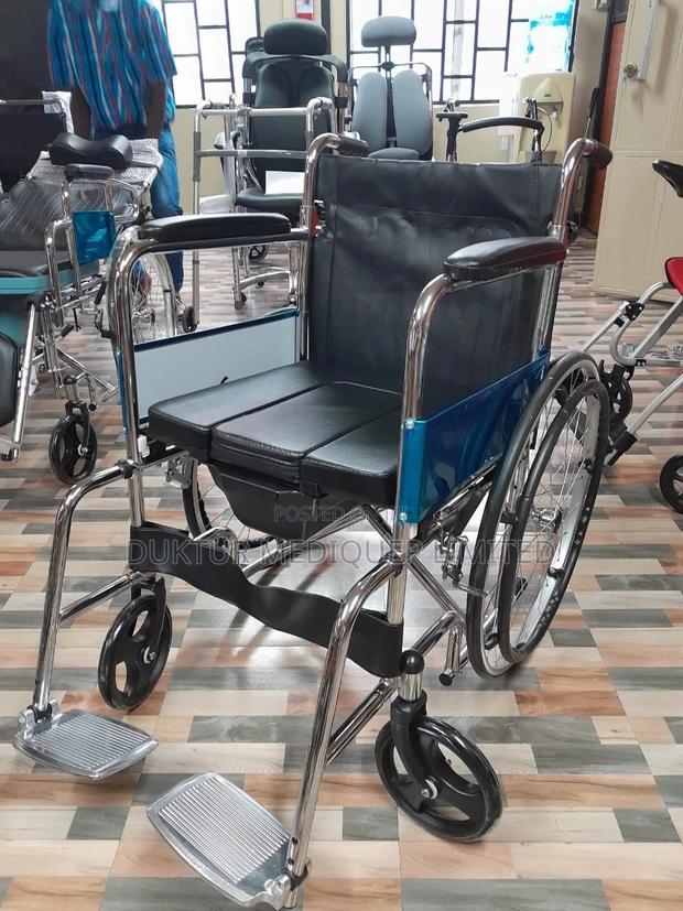 Standard Commode Wheelchair, Maximum Load of 100kgs - thumbnail 2