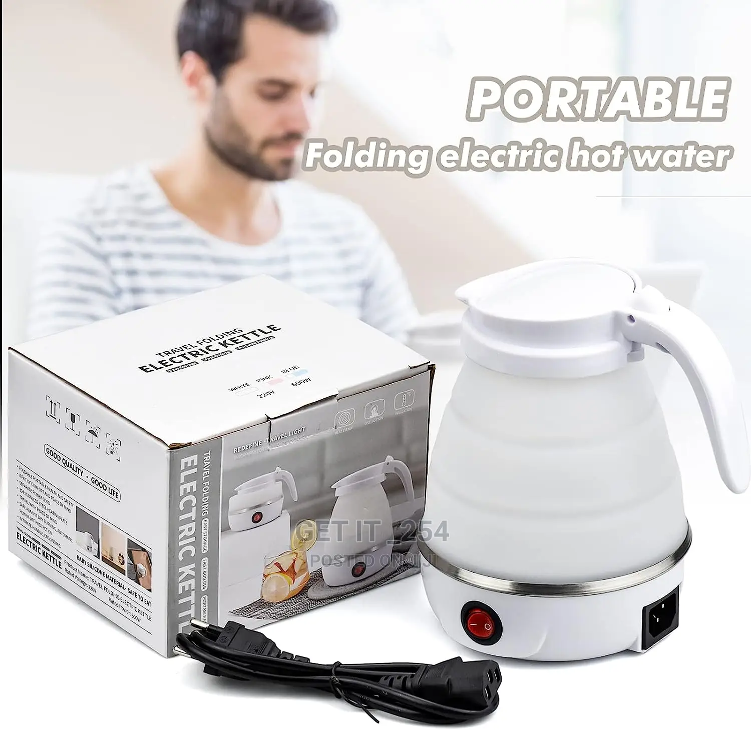 *600ml Silicone Collapsible Mini Travel Kettle