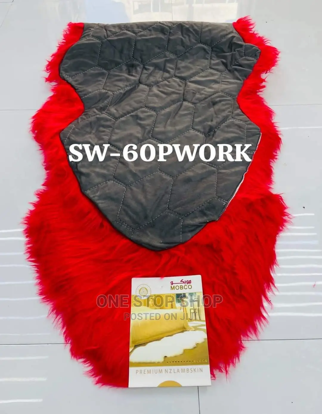 Red Car Dashboard Cover With Fur Material