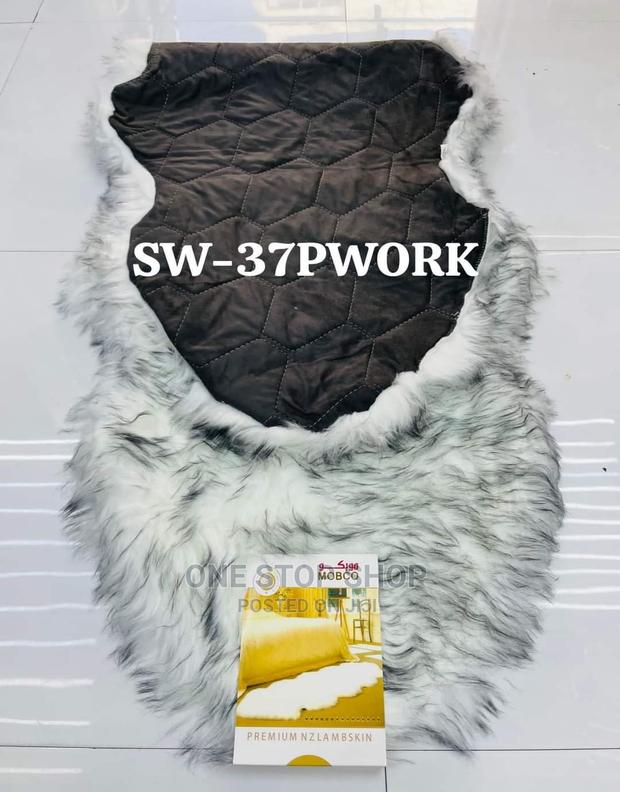 White_black Car Dashboard Cover With Sheepish Fur Material - main view