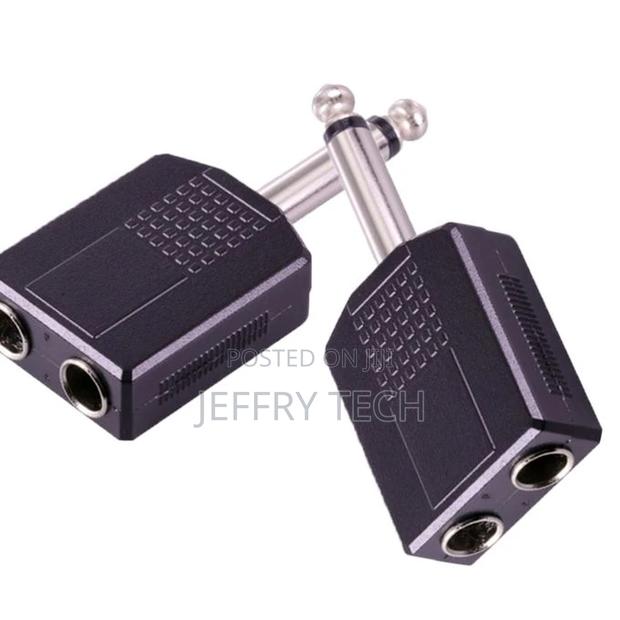 Male to Female 6.35mm Double Mono Headphone Microphone Split