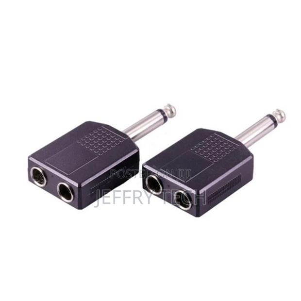 Male to Female 6.35mm Double Mono Headphone Microphone Split - thumbnail 2