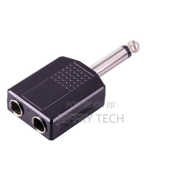 Male to Female 6.35mm Double Mono Headphone Microphone Split - thumbnail 3