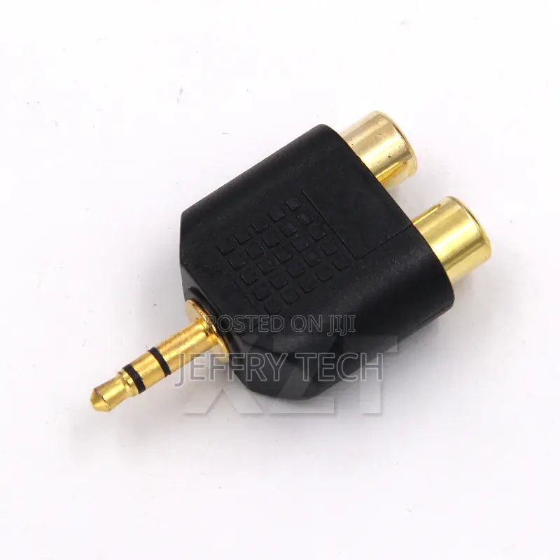 3.5mm Stereo M/F Male Jack Out Plug to 2 RCA Female Splitter