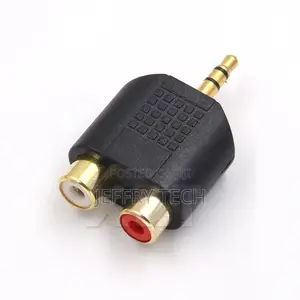 3.5mm Stereo M/F Male Jack Out Plug to 2 RCA Female Splitter