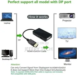 NEW 3in1 Displayport DP to HDMI DVI VGA Audio USB Adapter Co