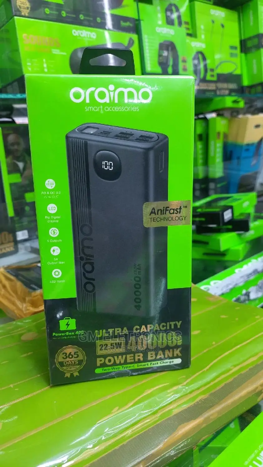 Oraimo 40000mah 22.5W PD Ultra-High Capacity Powerbank