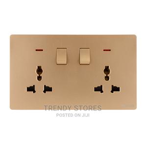 Linear 13A Double Socket Gold -  AC 250v~50/60hz - thumbnail 2