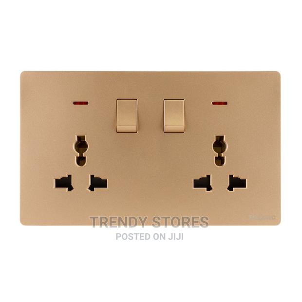 Linear 13A Double Socket Gold -  AC 250v~50/60hz - main view